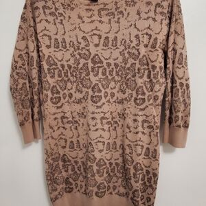 Long Leopard Print Sweater